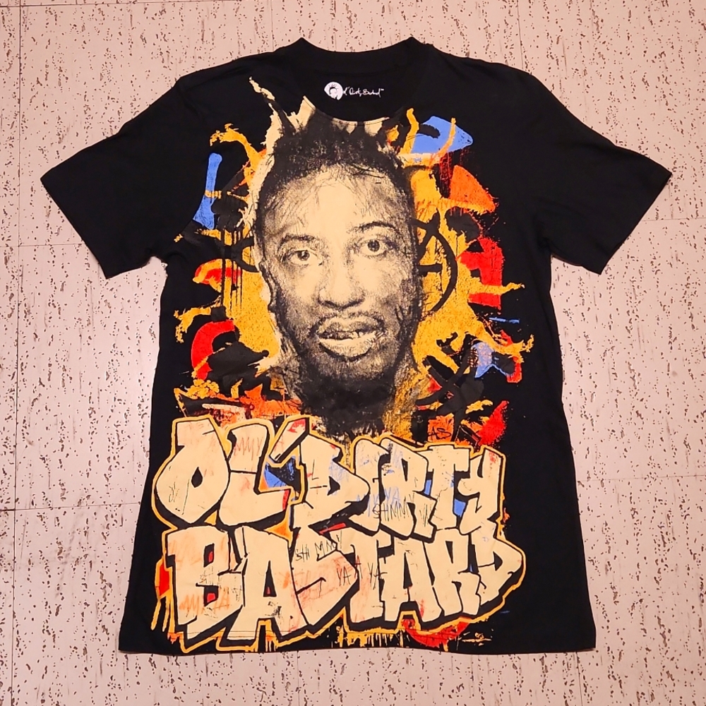 Wu Tang Clan Official ODB Full Graphic Graffiti Spellout Logo Black T Shirt